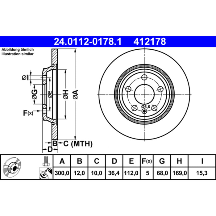 Rear Disc Brake Rotor for Audi A6 Quattro 2.0L L4 2013 P-1610