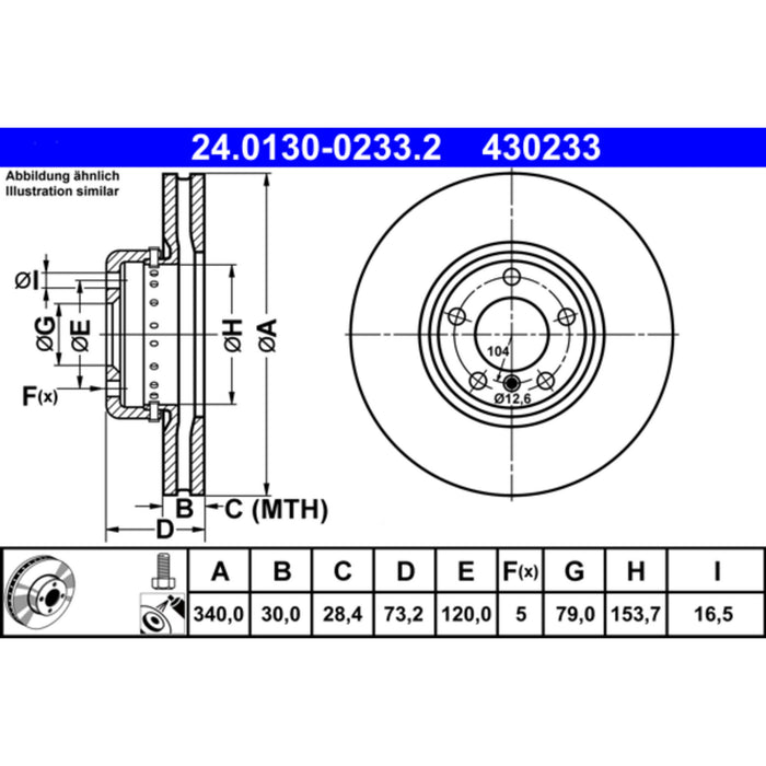 Front Disc Brake Rotor for BMW ActiveHybrid 3 2015 2014 2013 P-1696