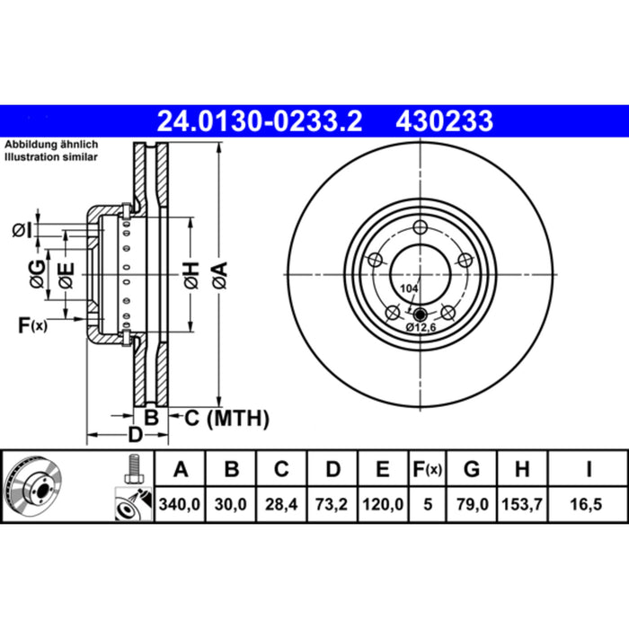 Front Disc Brake Rotor for BMW 328d xDrive 2014 P-1668