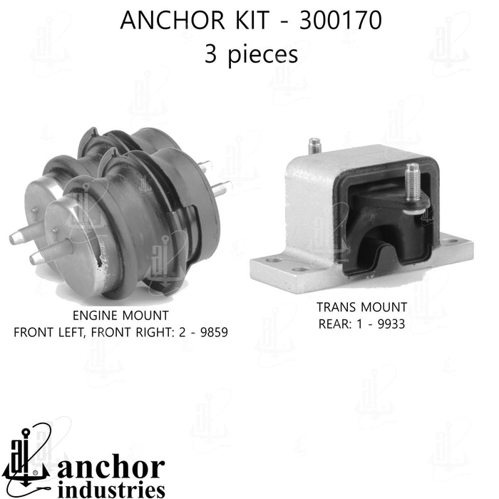 Engine Mount Kit for Infiniti G37 3.7L V6 AWD 2013 2012 2011 2010 2009 - Anchor 300170
