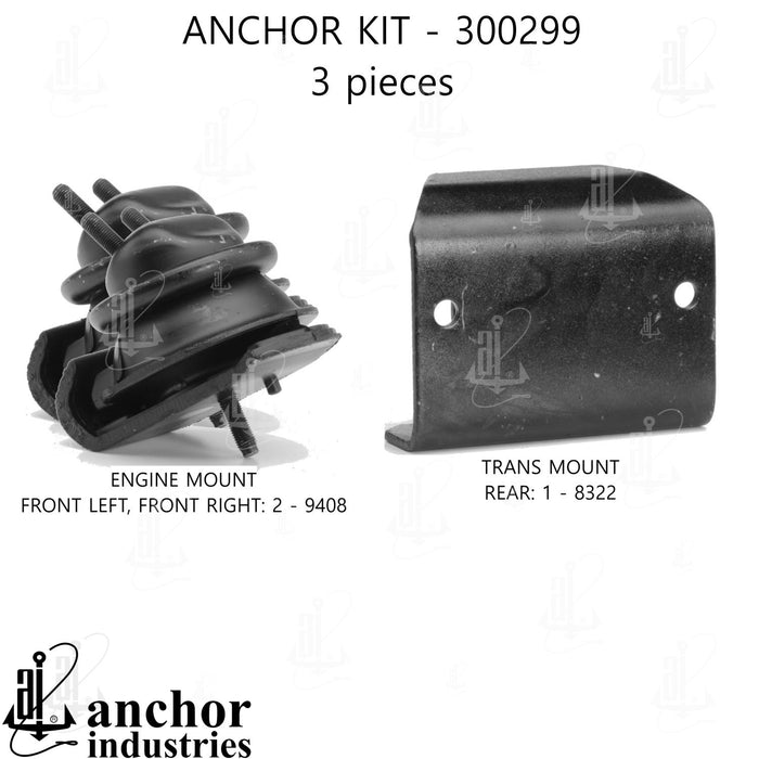 Engine Mount Kit for Infiniti QX4 3.5L V6 RWD 2003 2002 2001 - Anchor 300299