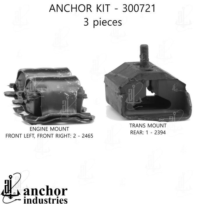 Engine Mount Kit for Pontiac Firebird Automatic Transmission 1992 1991 1990 1989 1988 - Anchor 300721