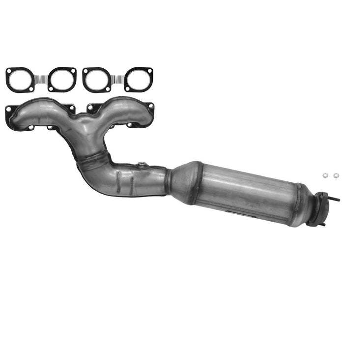 Front Left/Driver Side Catalytic Converter with Integrated Exhaust Manifold for BMW 750i 4.8L V8 2008 2007 2006 - AP Exhaust 641540