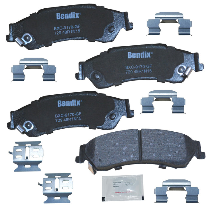 Rear Disc Brake Pad Set for Chevrolet Blazer 4.3L V6 2005 2004 2003 2002 2001 2000 1999 1998 1997 - Bendix Friction CFC729