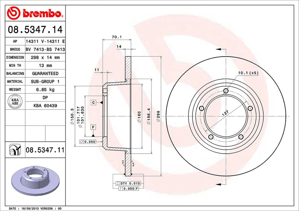 Front Disc Brake Rotor for Land Rover Range Rover 1989 1988 1987 P-2271479