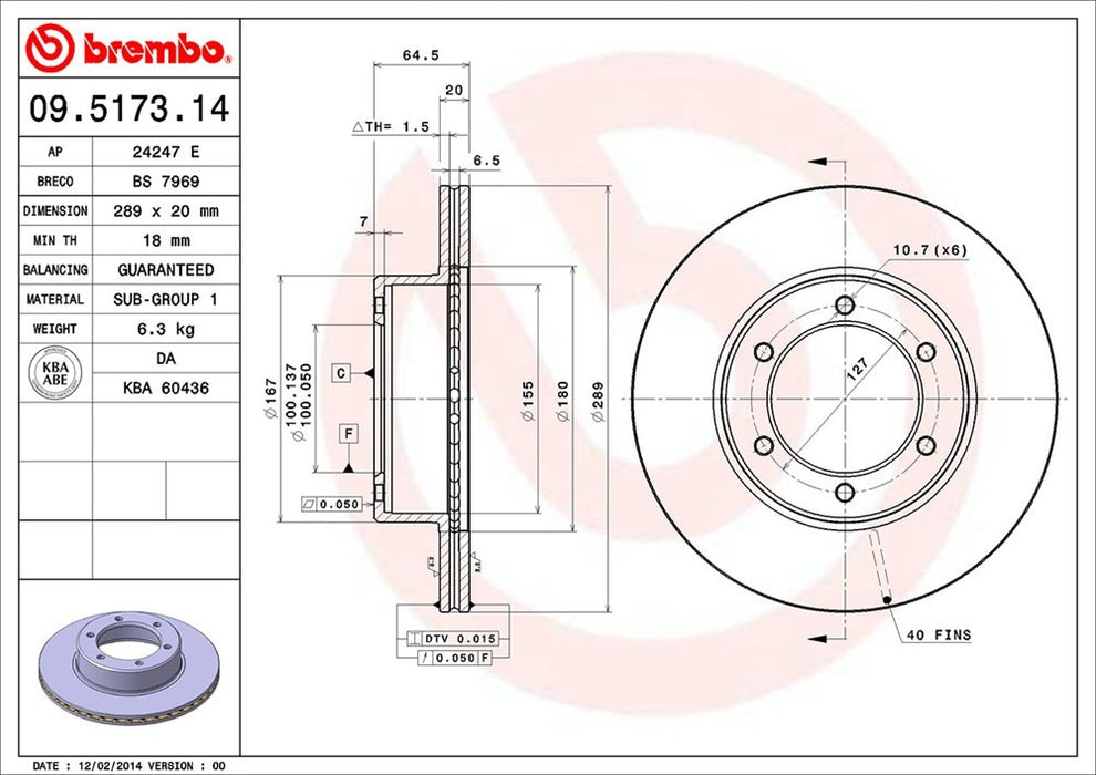 Front Disc Brake Rotor for Toyota 4Runner 1991 1990 1989 1988 1987 1986 P-2273084