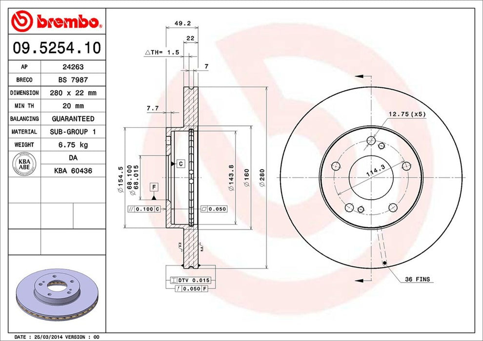 Front Disc Brake Rotor for Infiniti I30 1999 1998 1997 1996 P-2273087