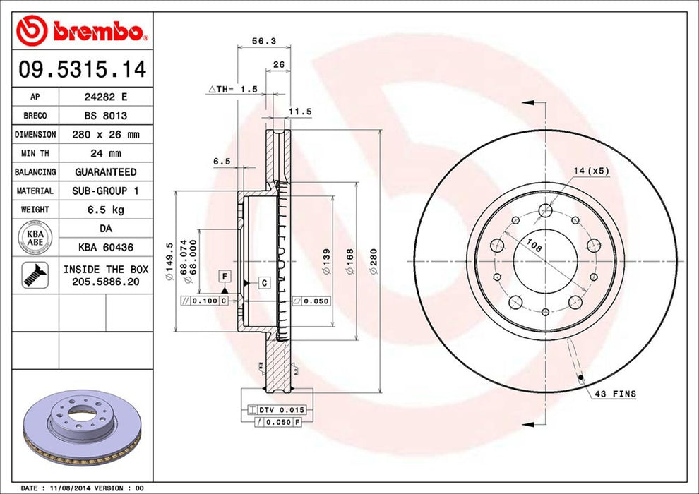 Front Disc Brake Rotor for Volvo 780 Base 1991 P-2273098