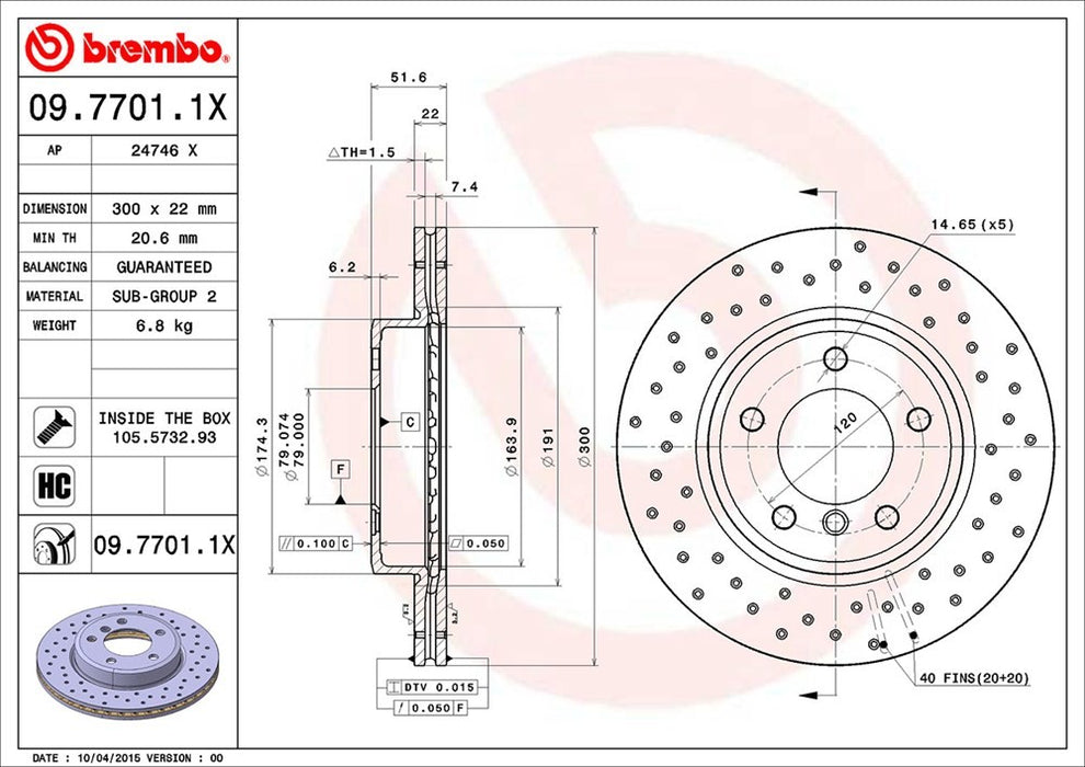 Front Disc Brake Rotor for BMW 323i Base 2000 1999 P-2273388