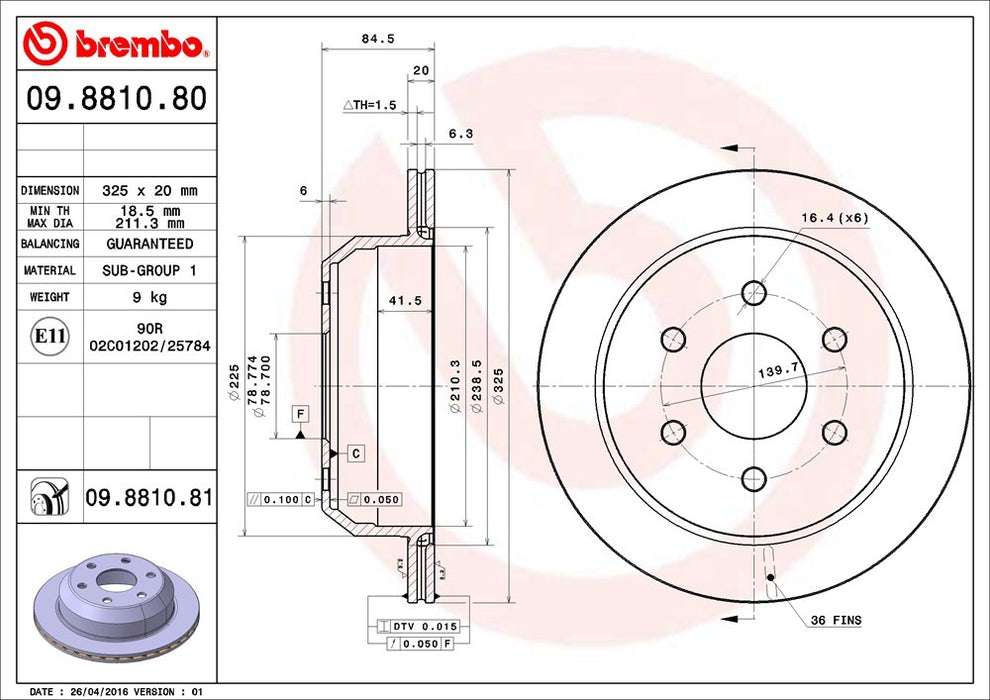 Rear Disc Brake Rotor for GMC Sierra 1500 2006 2005 2004 2003 2002 2001 2000 1999 P-2273707