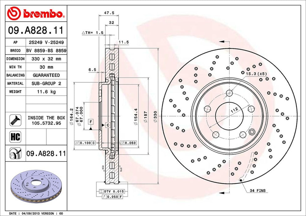 Front Disc Brake Rotor for Mercedes-Benz E350 4Matic 2009 2008 2007 2006 P-2272165