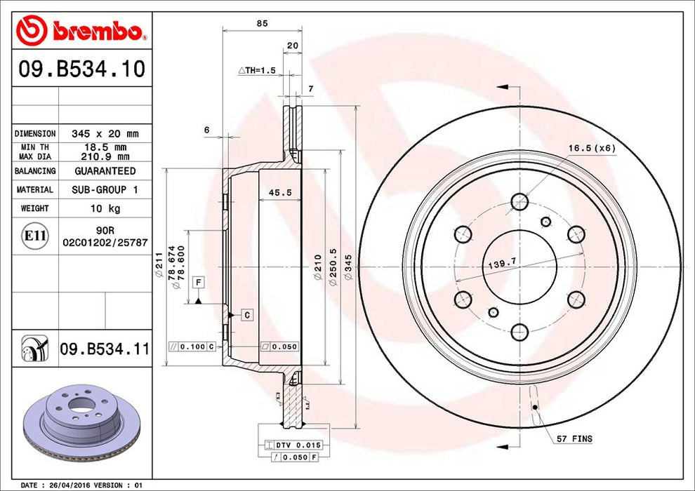 Rear Disc Brake Rotor for Chevrolet Tahoe 2020 2019 2018 2017 2016 2015 2014 2013 2012 2011 2010 2009 2008 2007 P-2272450