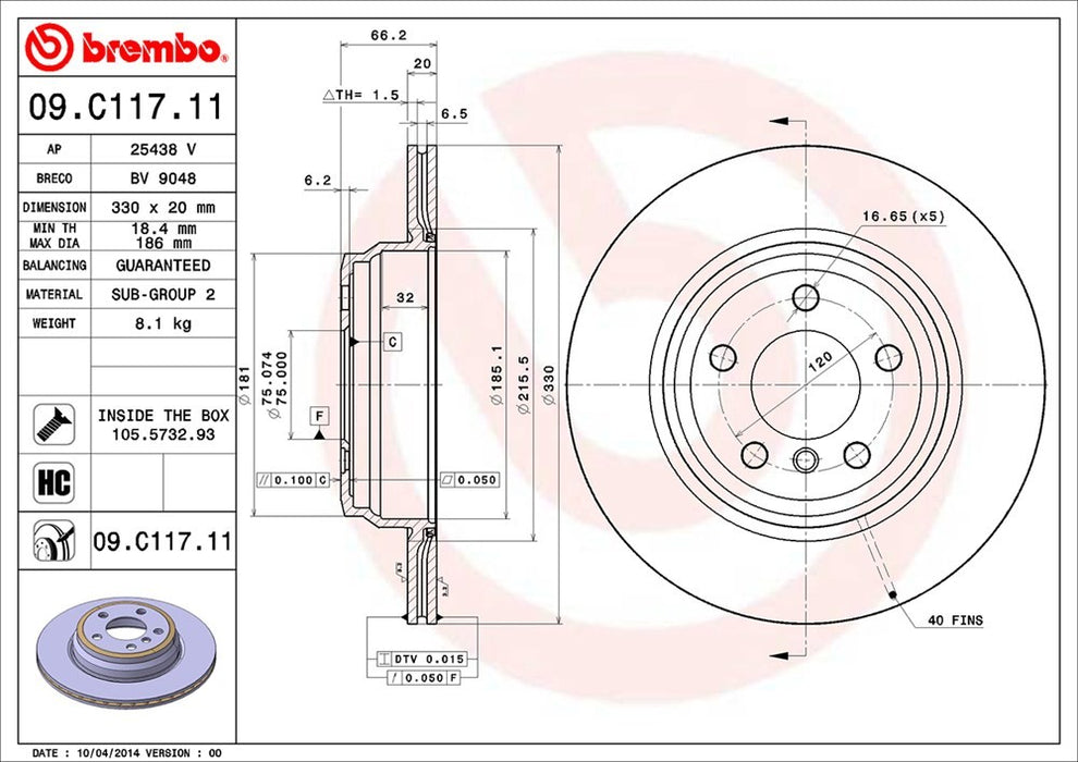 Rear Disc Brake Rotor for BMW 430i xDrive Gran Coupe Base 2020 2019 2018 2017 P-2272663