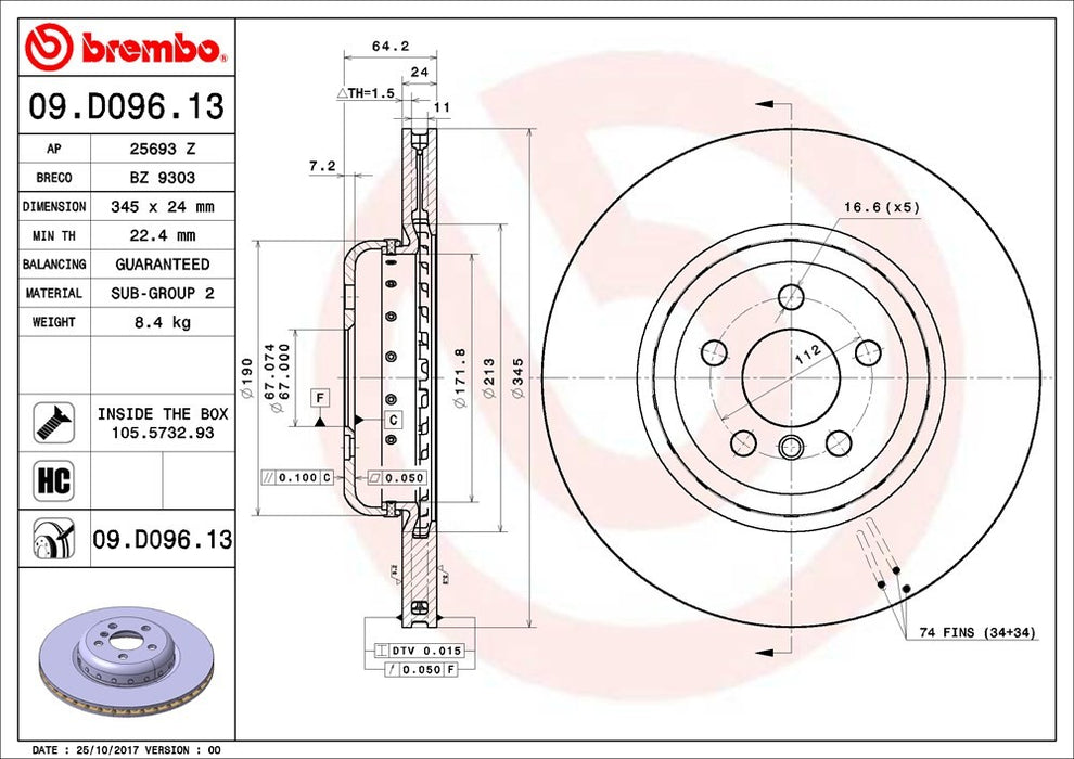 Rear Disc Brake Rotor for BMW 540i xDrive Base 2021 2020 2019 2018 2017 P-2272920