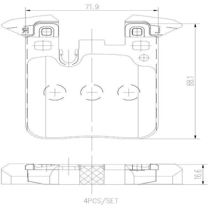 Rear Disc Brake Pad Set for BMW 430i xDrive Gran Coupe Base 2020 2019 2018 2017 P-2267822