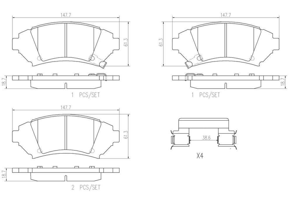 Front Disc Brake Pad Set for Chevrolet Impala 2005 P-2270236