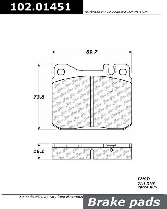 Front Disc Brake Pad Set for Mercedes-Benz 280E 1981 1980 1979 P-2376001