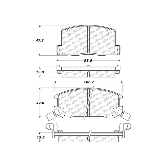 Rear Disc Brake Pad Set for Toyota MR2 1995 1994 1993 1992 1991 P-2377475