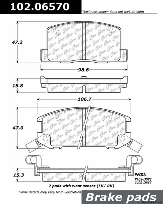 Rear Disc Brake Pad Set for Toyota MR2 1995 1994 1993 1992 1991 P-2377475