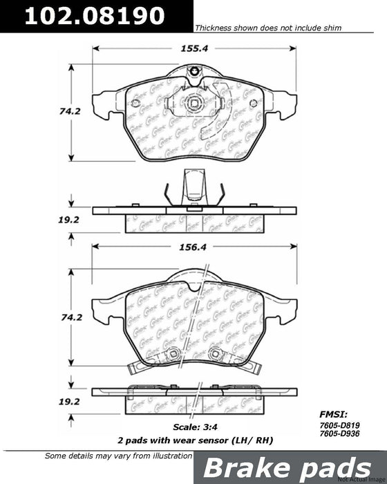 Front Disc Brake Pad Set for Saturn LS 2000 P-2378000