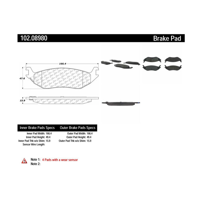 Rear Disc Brake Pad Set for Dodge Durango 2009 2008 2007 2006 2005 2004 2003 P-2378284