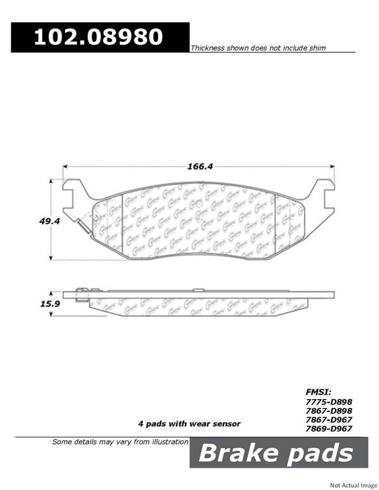 Rear Disc Brake Pad Set for Dodge Durango 2009 2008 2007 2006 2005 2004 2003 P-2378284