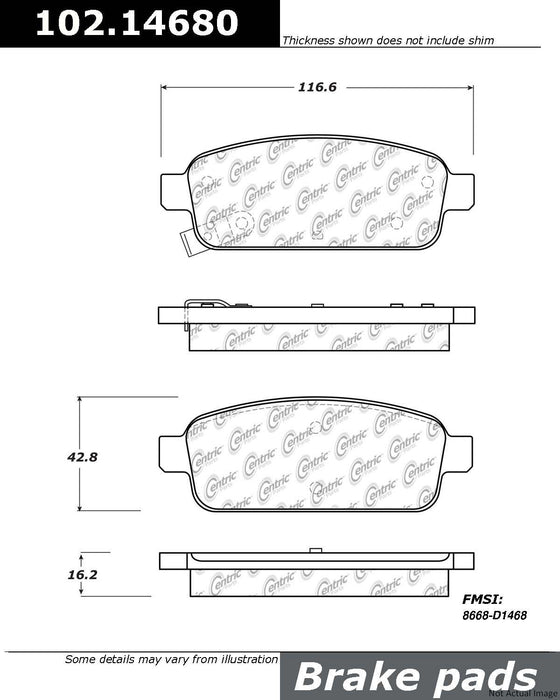 Rear Disc Brake Pad Set for Chevrolet Trax 2017 2016 2015 2014 2013 P-2379769