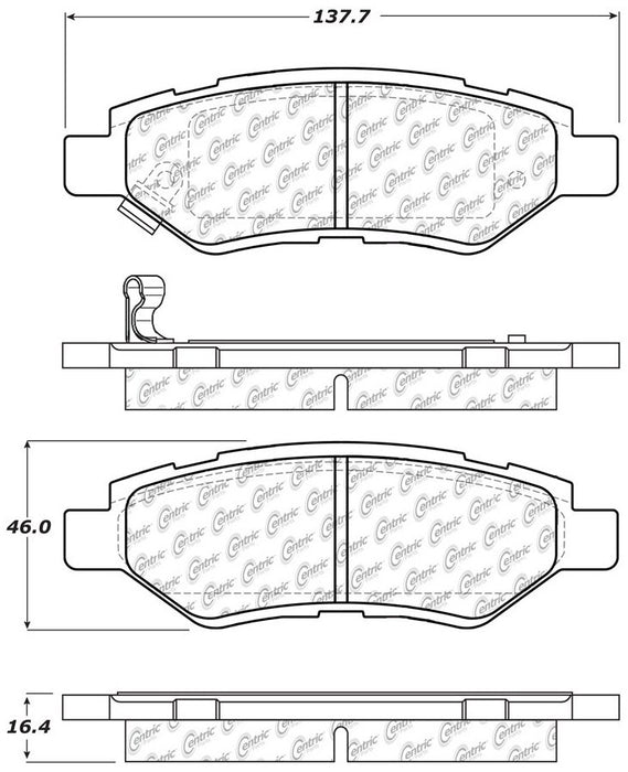 Rear Disc Brake Pad Set for Cadillac CTS Wagon 2014 2013 2012 2011 2010 2009 2008 P-2382871