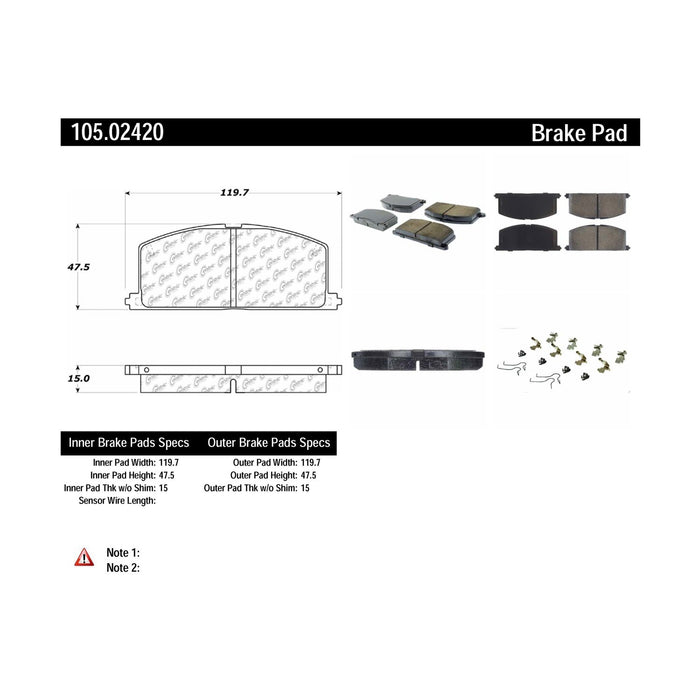 Front Disc Brake Pad Set for Geo Prizm 1992 1991 1990 1989 P-2388072