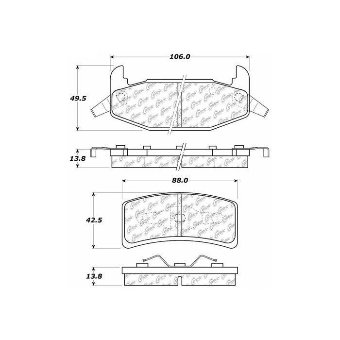 Rear Disc Brake Pad Set for Buick Regal 1993 1992 1991 1990 1989 1988 P-2393124