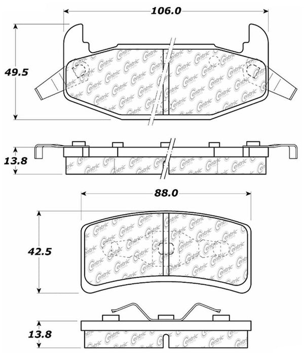 Rear Disc Brake Pad Set for Buick Regal 1993 1992 1991 1990 1989 1988 P-2393124