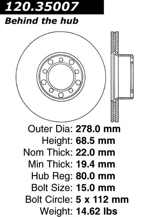 Front Disc Brake Rotor for Mercedes-Benz 500SEL 1985 1984 P-2409723