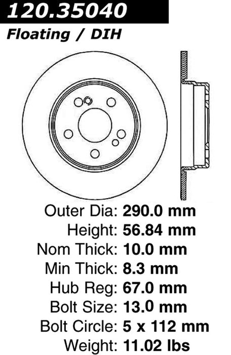 Rear Disc Brake Rotor for Mercedes-Benz SL320 1997 1996 P-2409734