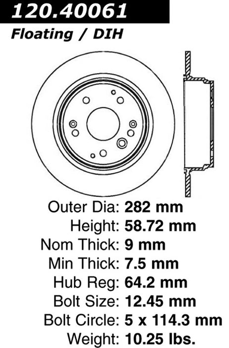 Rear Disc Brake Rotor for Honda Element 2011 2010 2009 2008 2007 2006 2005 2004 2003 P-2409841