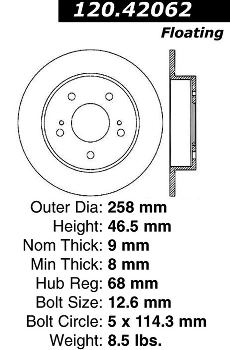 Rear Disc Brake Rotor for Nissan 240SX 1998 1997 1996 1995 1994 P-2409923