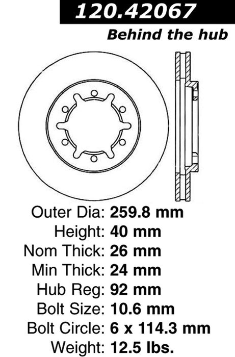 Front Disc Brake Rotor for Nissan NP300 GAS 2015 2014 2013 P-2409929