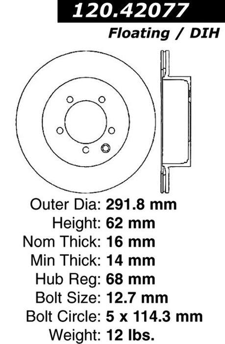 Rear Disc Brake Rotor for Nissan X-Trail 2018 2016 2015 2014 2013 2012 2011 2010 2009 2008 2007 2006 2005 2004 2003 2002 P-2409961