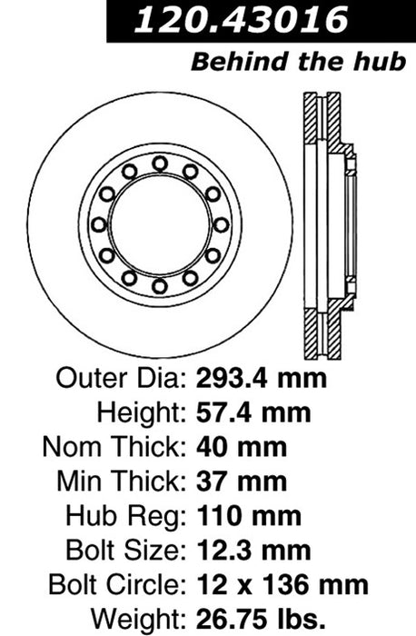 Front Disc Brake Rotor for Chevrolet LCF 3500 2018 2017 2016 P-2410138