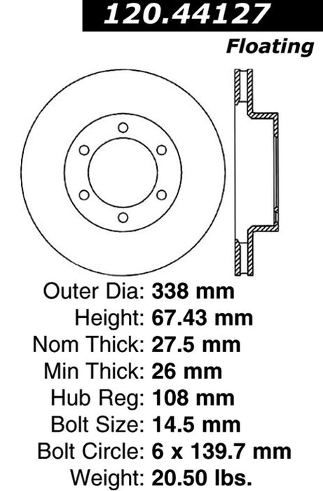 Front Disc Brake Rotor for Lexus GX470 2009 2008 2007 2006 2005 2004 2003 P-2410244