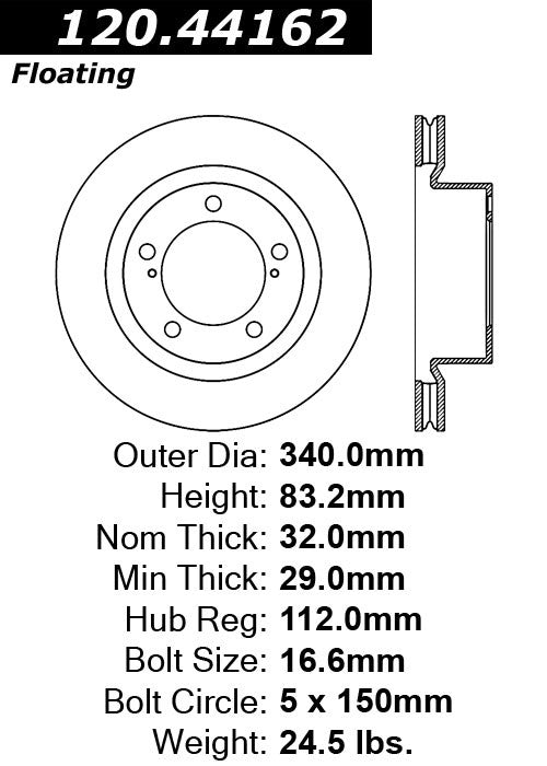 Front Disc Brake Rotor for Lexus LX570 2016 2015 2014 2013 2012 2011 2010 2009 2008 P-2410344