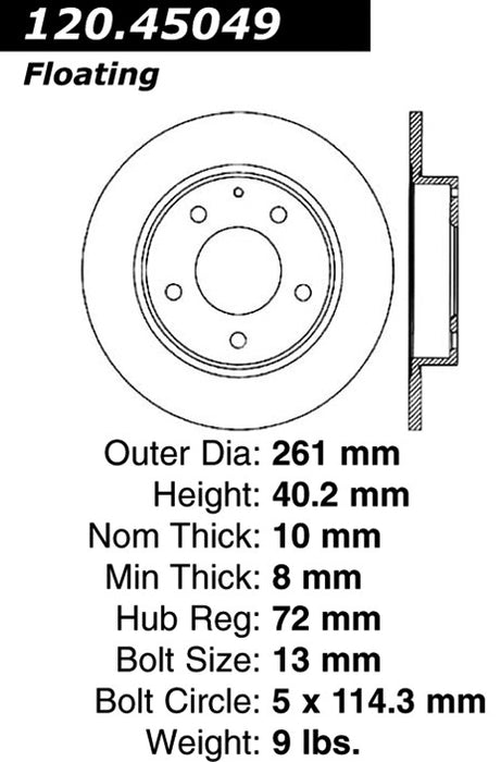 Rear Disc Brake Rotor for Ford Probe 1997 1996 1995 1994 1993 P-2410427