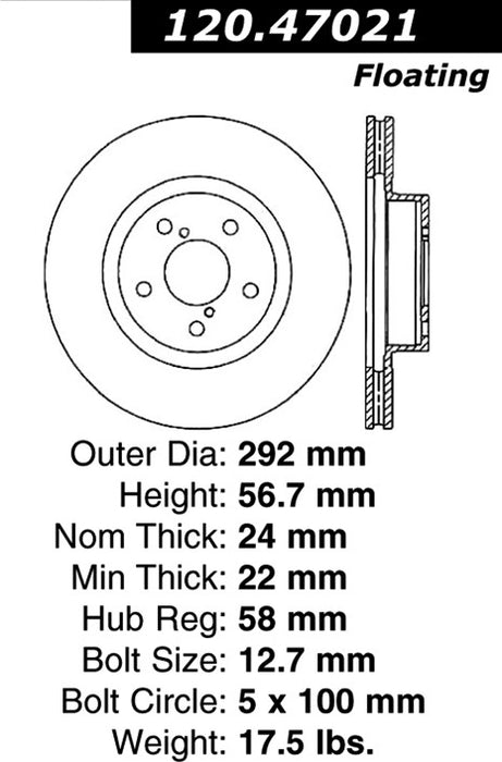 Front Disc Brake Rotor for Subaru Legacy 2014 2013 2012 2011 2010 2009 2008 2007 2006 P-2410591