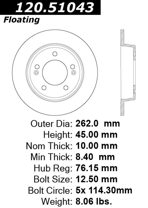 Rear Disc Brake Rotor for Hyundai Elantra Coupe 2014 2013 P-2410805