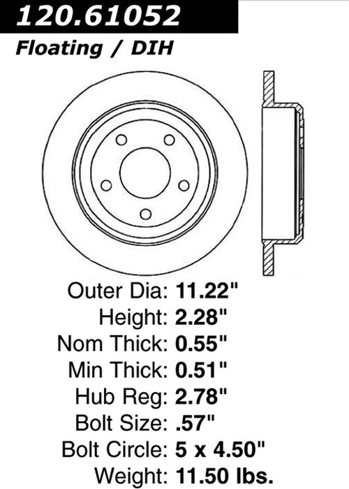 Rear Disc Brake Rotor for Ford Crown Victoria 2002 2001 2000 1999 1998 1997 1996 P-2410912