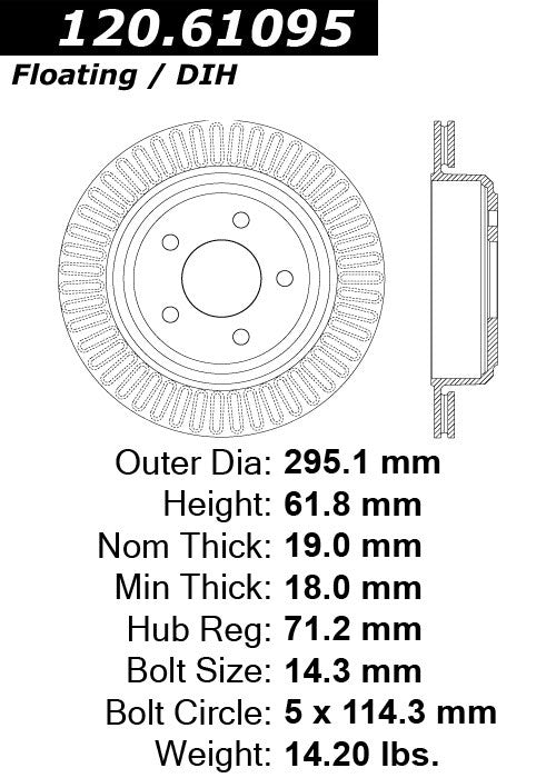 Rear Disc Brake Rotor for Ford Ranger 2011 2010 P-2410986