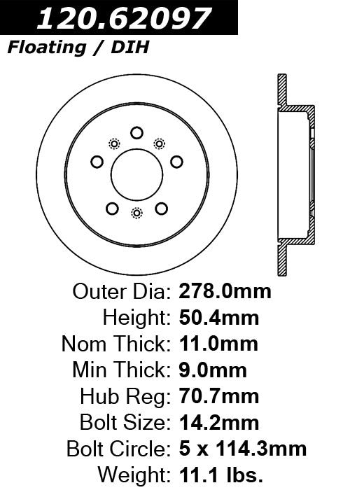 Rear Disc Brake Rotor for Chevrolet Monte Carlo 2007 2006 P-2411246