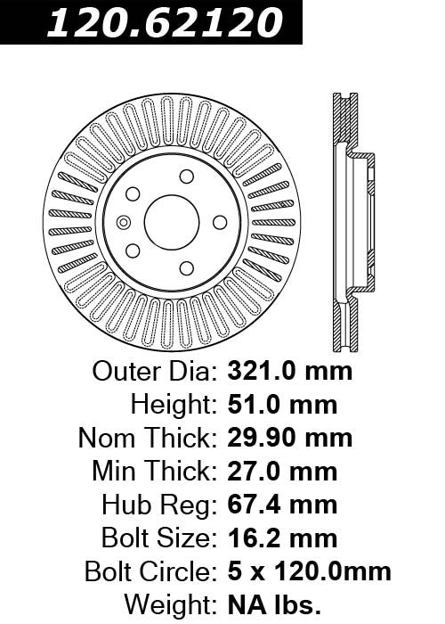 Front Disc Brake Rotor for Chevrolet Camaro 3.6L V6 2015 2014 2013 2012 2011 2010 P-2411283