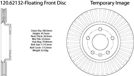 Front Disc Brake Rotor for Chevrolet Trailblazer 2022 2021 P-2411337