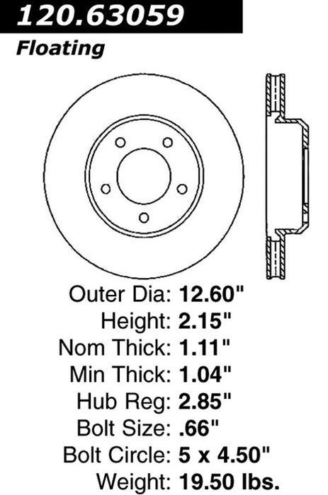 Front Disc Brake Rotor for Chrysler 300 RWD 2021 2020 2019 2018 2017 2016 2015 2014 2013 2012 2011 2010 2009 2008 2007 2006 2005 P-2411400