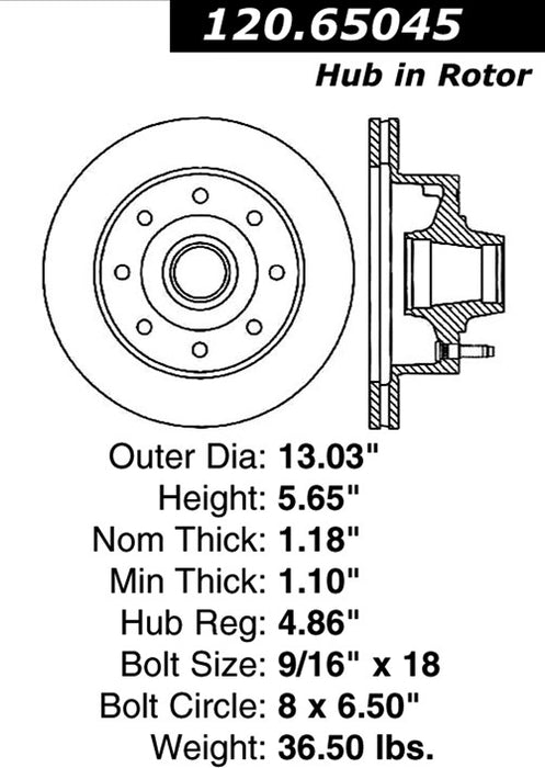 Front Disc Brake Rotor for Ford E-350 Econoline Club Wagon 1998 1997 1996 1995 P-2411499